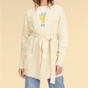 NWT Billabong x Wrangler Cream Colored Wrangled Up Sweater Cardigan Size Medium